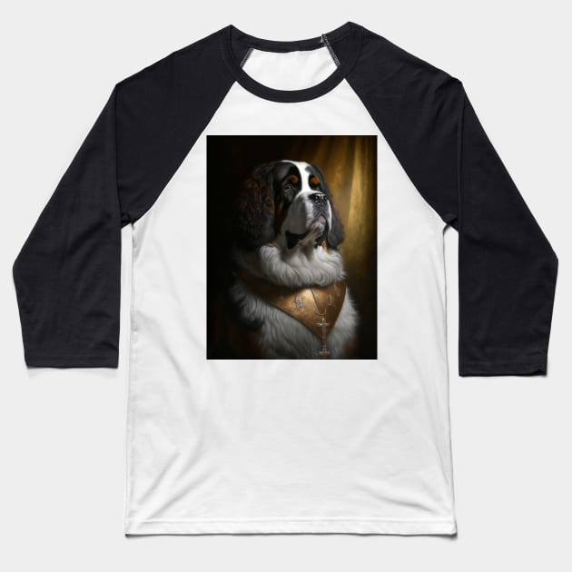 Royal Portrait of a St. Bernhard dog Baseball T-Shirt by pxdg
